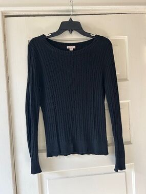 Merona Black Cable Knit Scoopneck Sweater